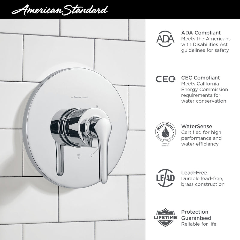 American Standard TU105500.243 - Studio S Valve Only Trim Kit With Double Ceramic Pressure Balance Cartridge With Lever Handle