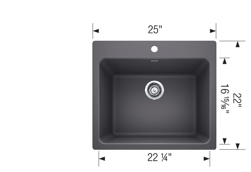 Blanco Liven Single Bowl Drop-In SILGRANIT Laundry Sink