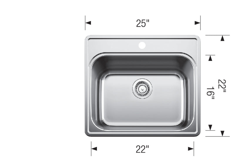Blanco ESSENTIAL 25-In Laundry Single Bowl Drop-in Sink