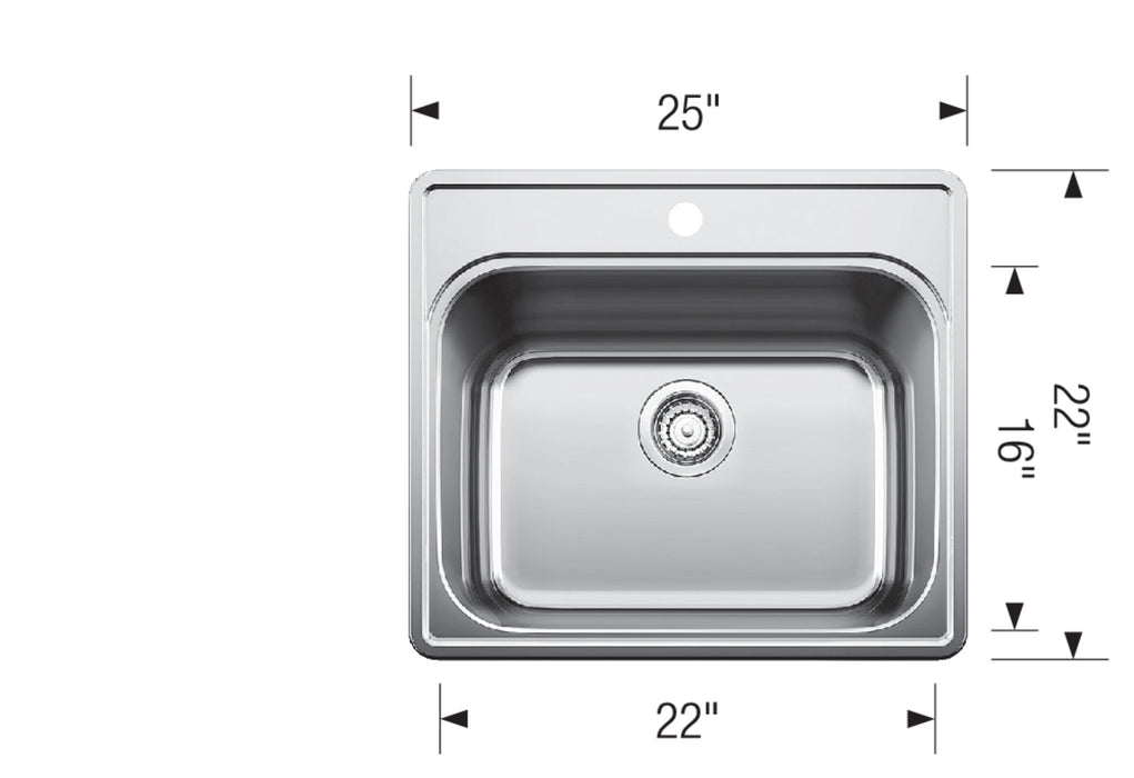 Blanco ESSENTIAL Laundry Single Bowl Drop-in Sink