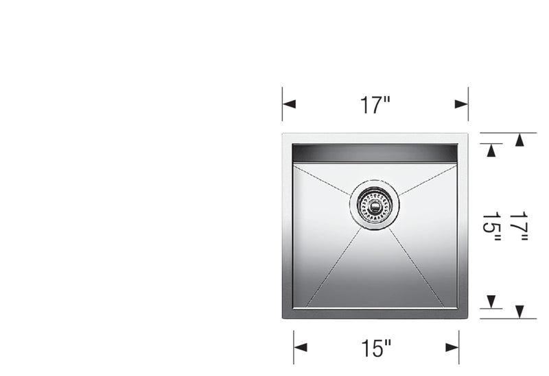 Blanco QUATRUS U 17-In Stainless Steel Bar Sink