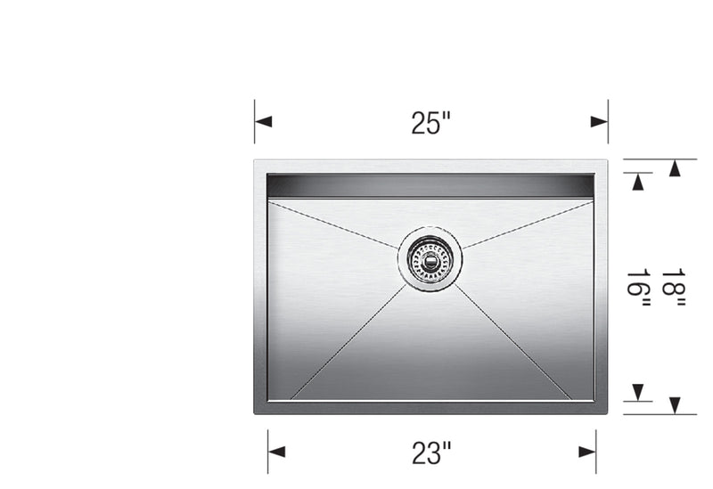 Blanco QUATRUS U 1 Medium Stainless Steel Kitchen Sink - 401246