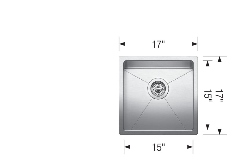 Blanco QUATRUS R15 U Stainless Steel Bar Sink