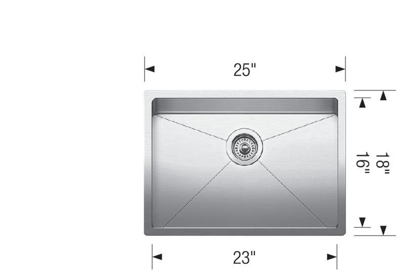 Blanco QUATRUS R15 U 1 Medium Stainless Steel Kitchen Sink