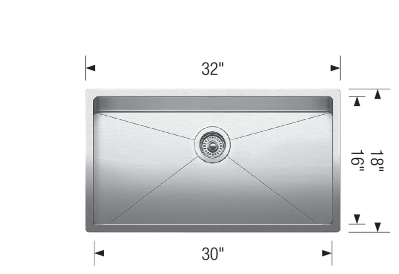 Blanco QUATRUS R15 U Super Single Stainless Steel Kitchen Sink - 401518