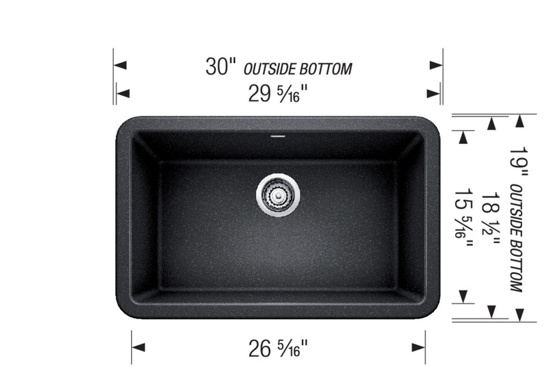 Blanco IKON 30 Single Bowl SILGRANIT Apron Farmhouse Kitchen Sink