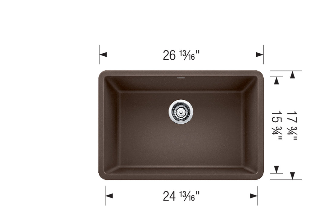 Blanco PRECIS 27 Single Bowl SILGRANIT Undermount Kitchen Sink