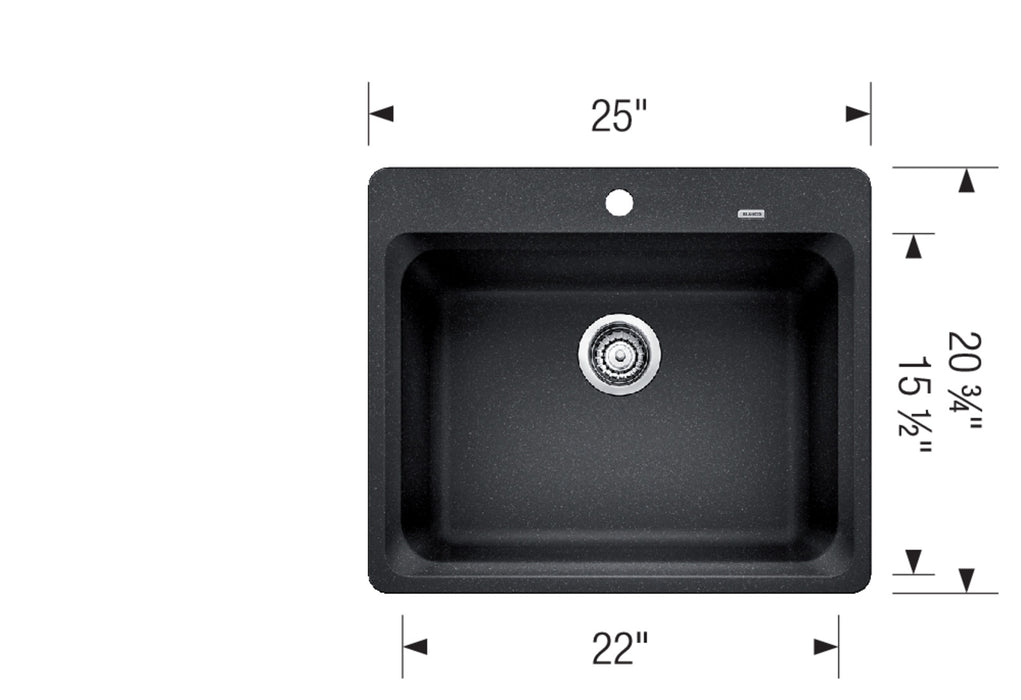Blanco Vision Single Bowl Drop-In SILGRANIT Kitchen Sink