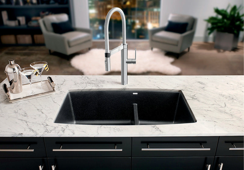Blanco PERFORMA U 1¾ Low Divide Double Bowl SILGRANIT Undermount Kitchen Sink