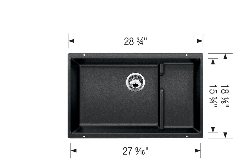 Blanco PRECIS Cascade Double Bowl SILGRANIT Undermount Kitchen Sink