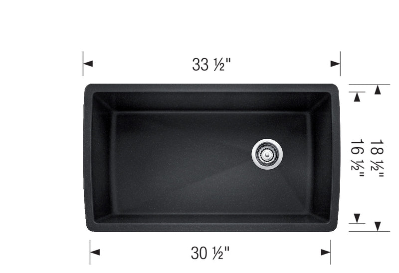 Blanco DIAMOND U Super Single Bowl SILGRANIT Undermount Kitchen Sink