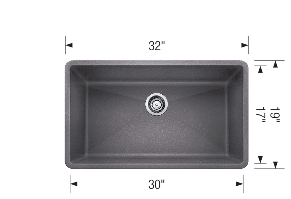 Blanco PRECIS U Super Single Bowl SILGRANIT Undermount Kitchen Sink
