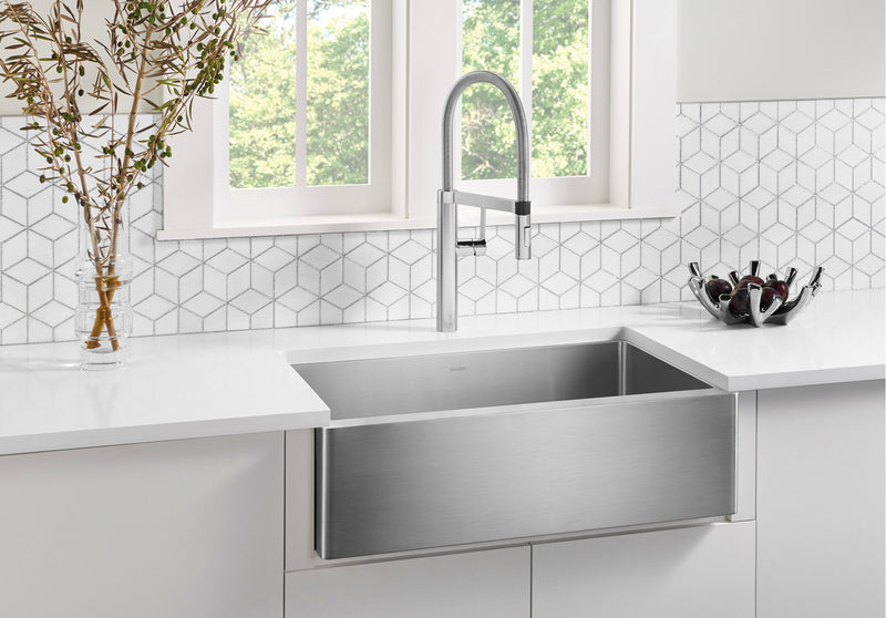 Blanco QUATRUS R15 U Super Single Apron Stainless Steel Kitchen Sink