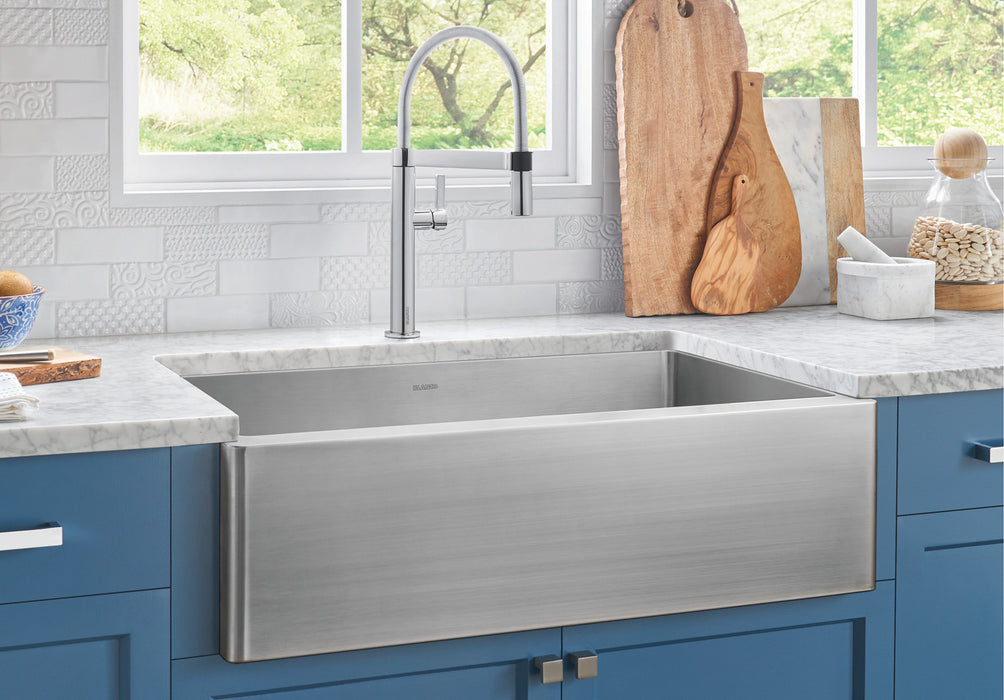 Blanco QUATRUS R15 U Super Single Apron Stainless Steel Kitchen Sink