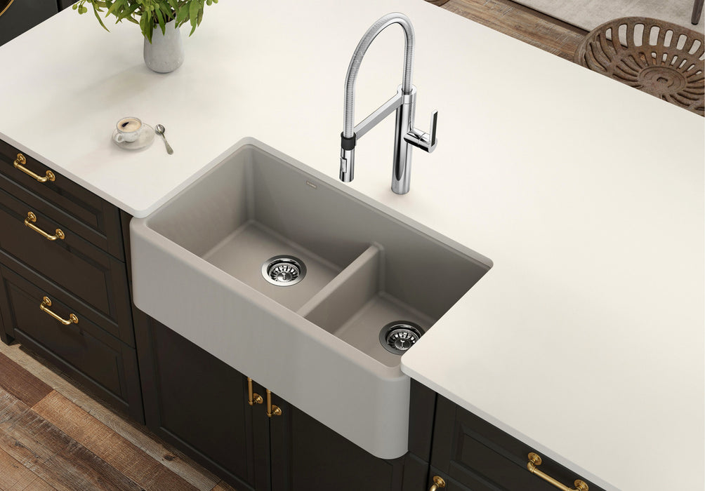 Blanco IKON 33 1¾ Low Divide Double Bowl SILGRANIT Apron Kitchen Sink