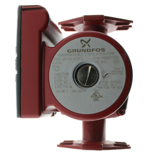 Grundfos 59896772 UPS15-35SFC Stainless Steel 3-Speed Flanged Circulator Pump, 3/20 HP, 115 Volt