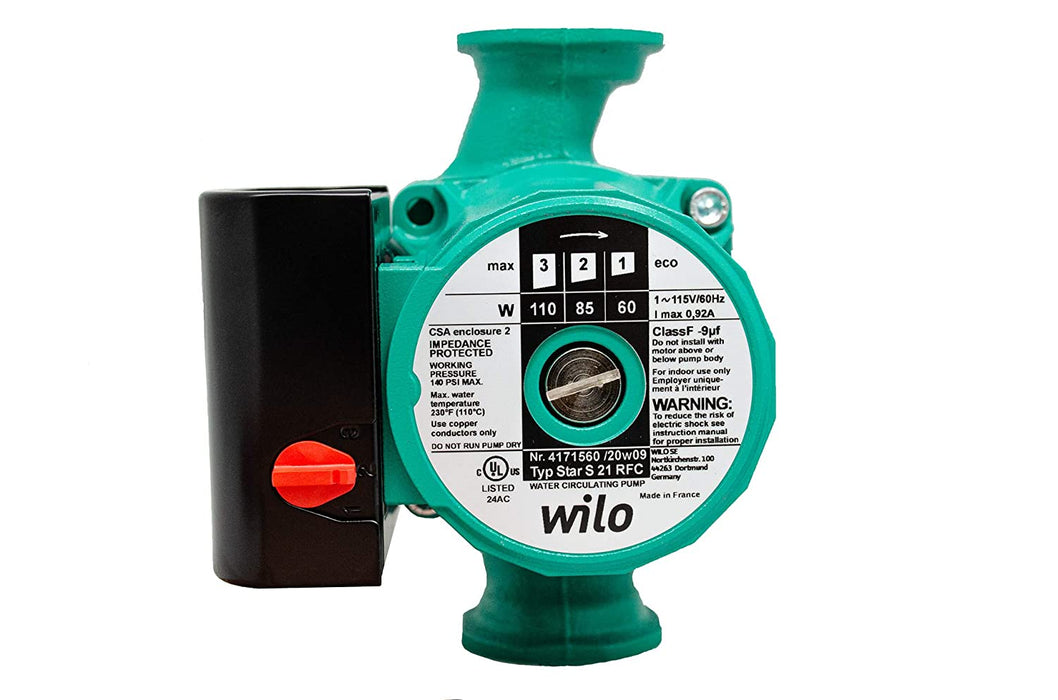 Wilo Star S21 RFC 4171560 3-Speed 1/12 HP Pump Circulator