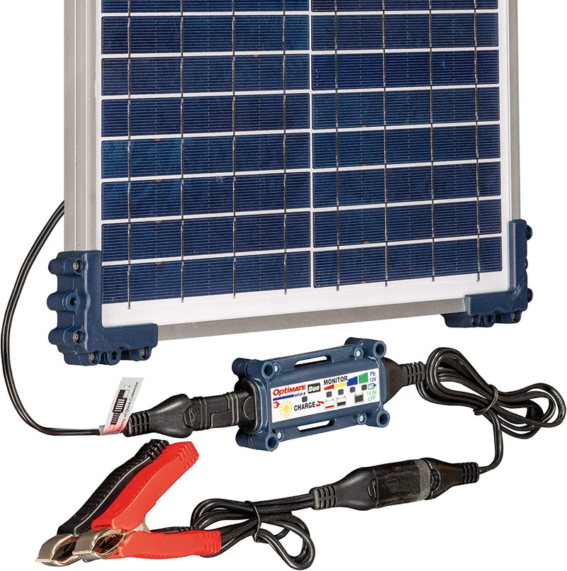 OptiMATE TM-522-D2 Solar Duo + 20W Solar Panel - 6-Step 12V / 12.8V 1.67A Sealed Solar Battery Saving Charger & Maintainer