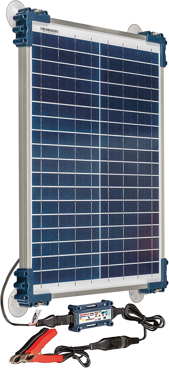 OptiMATE TM-522-D2TK Solar Duo 20W Travel Kit -  6-Step 12V / 12.8V 1.67A Sealed Solar Battery Saving Charger & Maintainer