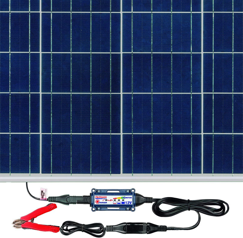 OptiMATE TM-523-8 SOLAR + 80W Solar Panel, Solar Pulse Charger, Tester & Maintainer for 12V batteries