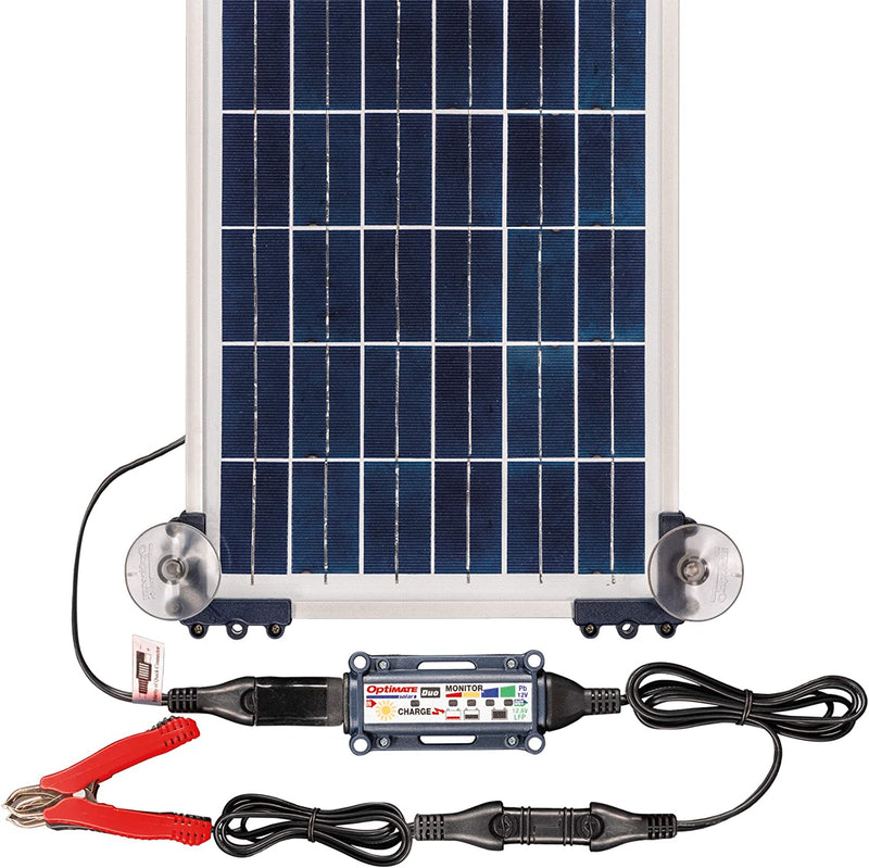 OptiMATE TM-522-D1TK Solar Duo 10W Travel Kit - 6-Step 12V / 12.8V 0.83A Sealed Solar Battery Saving Charger & Maintainer