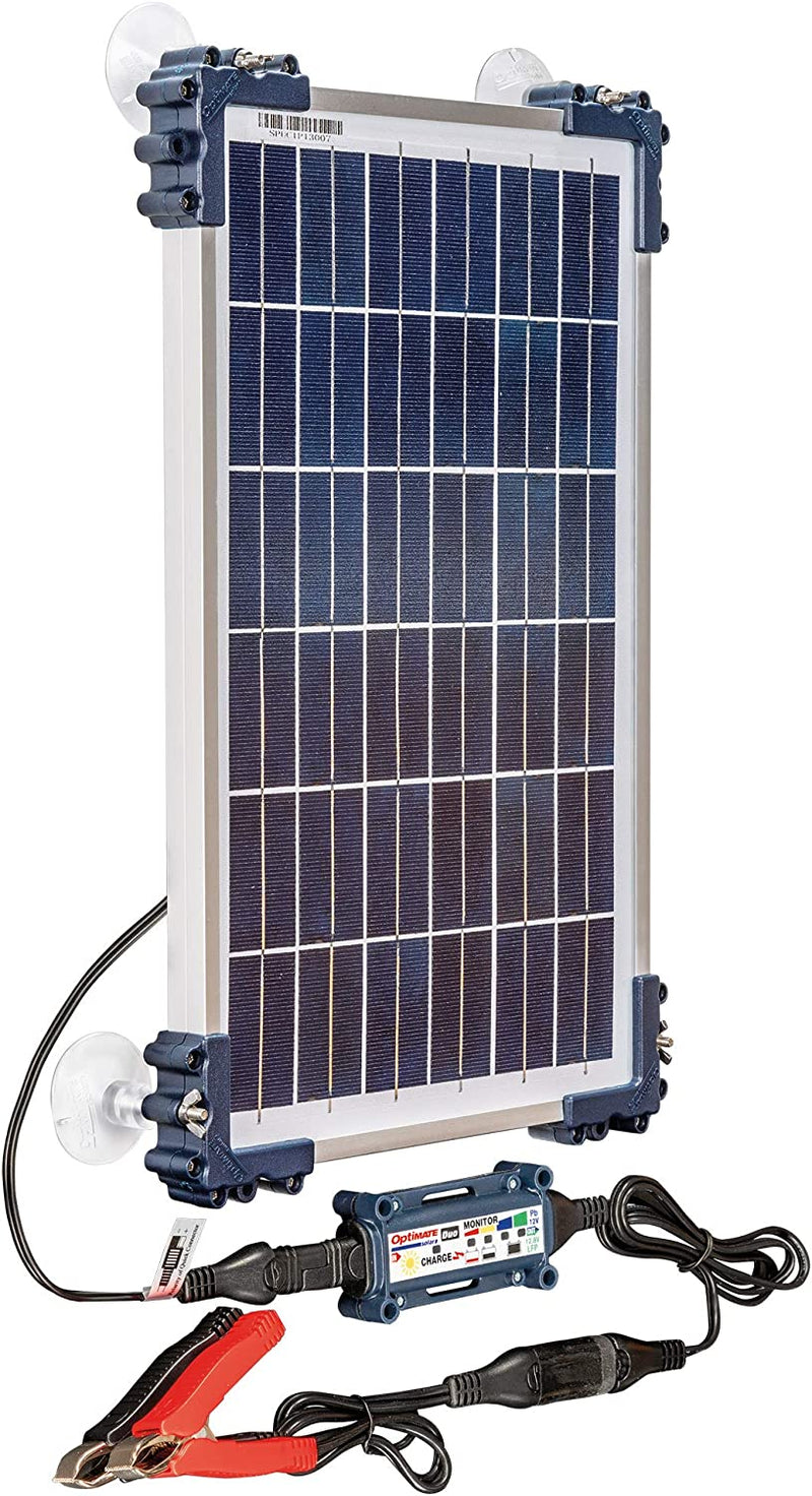 OptiMATE TM-522-D1TK Solar Duo 10W Travel Kit - 6-Step 12V / 12.8V 0.83A Sealed Solar Battery Saving Charger & Maintainer