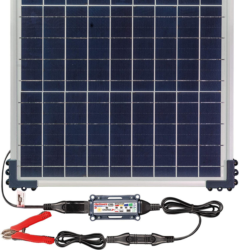 OptiMATE TM-522-D2 Solar Duo + 20W Solar Panel - 6-Step 12V / 12.8V 1.67A Sealed Solar Battery Saving Charger & Maintainer