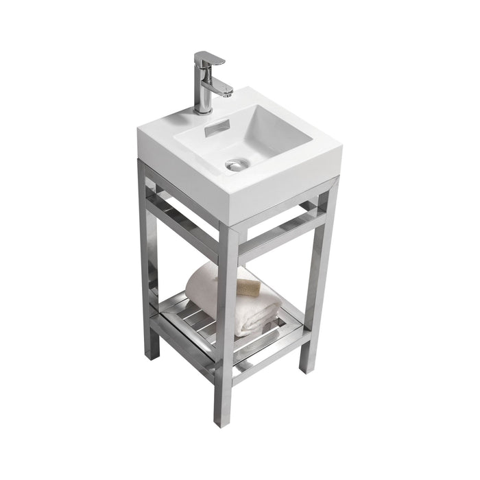 KubeBath Cisco 16" Stainless Steel Console with Acrylic Sink