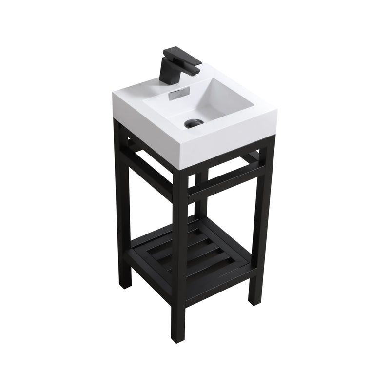 KubeBath Cisco 16" Stainless Steel Freestanding Console with Acrylic Sink