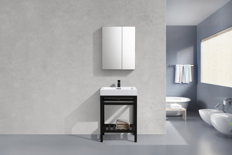 KubeBath Cisco 24" Stainless Steel Freestanding Console with Acrylic Sink