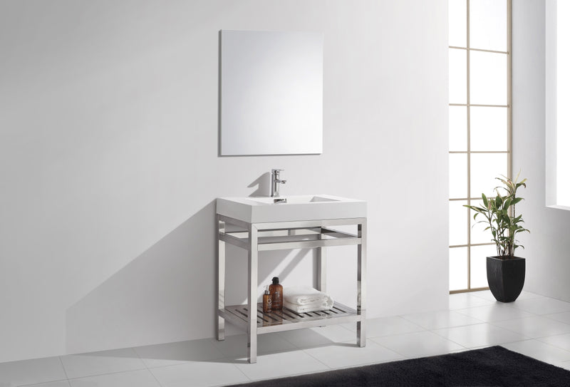 KubeBath Cisco 30" Stainless Steel Freestanding Console with Acrylic Sink