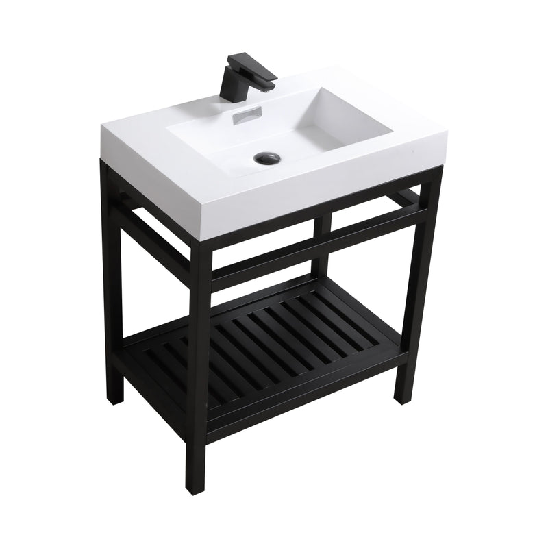 KubeBath Cisco 30" Stainless Steel Freestanding Console with Acrylic Sink