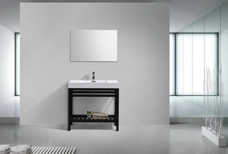 KubeBath Cisco 36" Stainless Steel Freestanding Console with Acrylic Sink