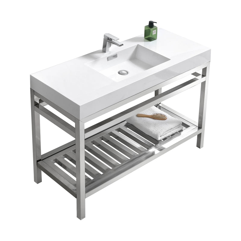 KubeBath Cisco 48" Stainless Steel Freestanding Console with Acrylic Sink