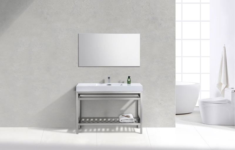 KubeBath Cisco 48" Stainless Steel Freestanding Console with Acrylic Sink
