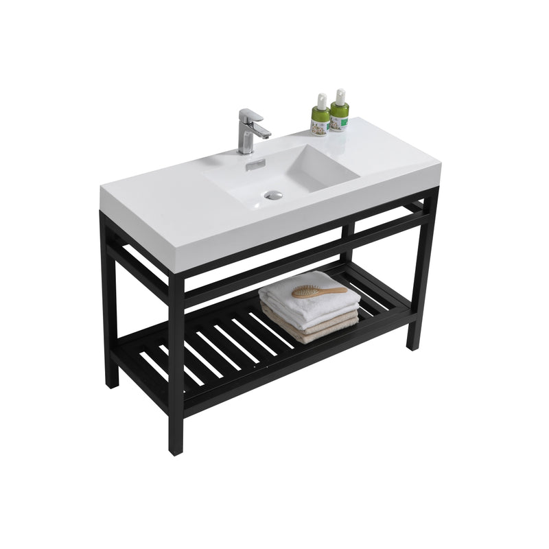 KubeBath Cisco 48" Stainless Steel Freestanding Console with Acrylic Sink
