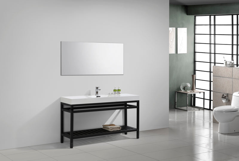 KubeBath Cisco 60" Single Sink Stainless Steel Freestanding Console with Acrylic Sink