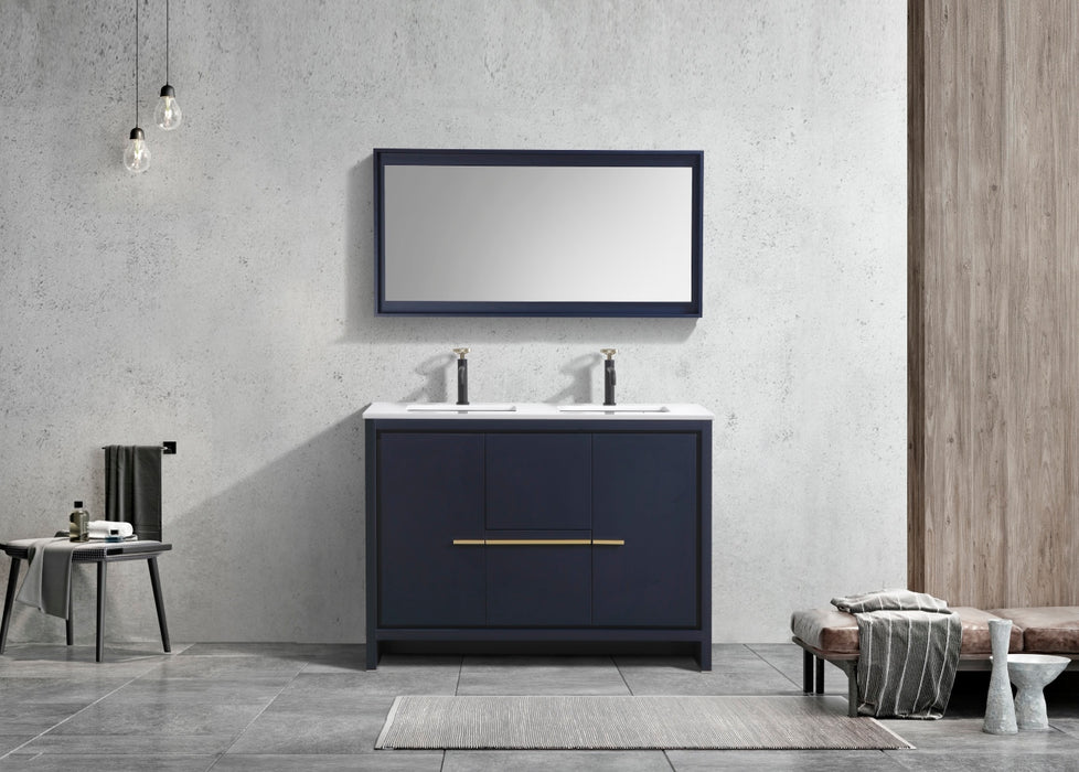 KubeBath Dolce 48" Double Sink Vanity with Quartz Countertop And Ceramic Undermount Sinks