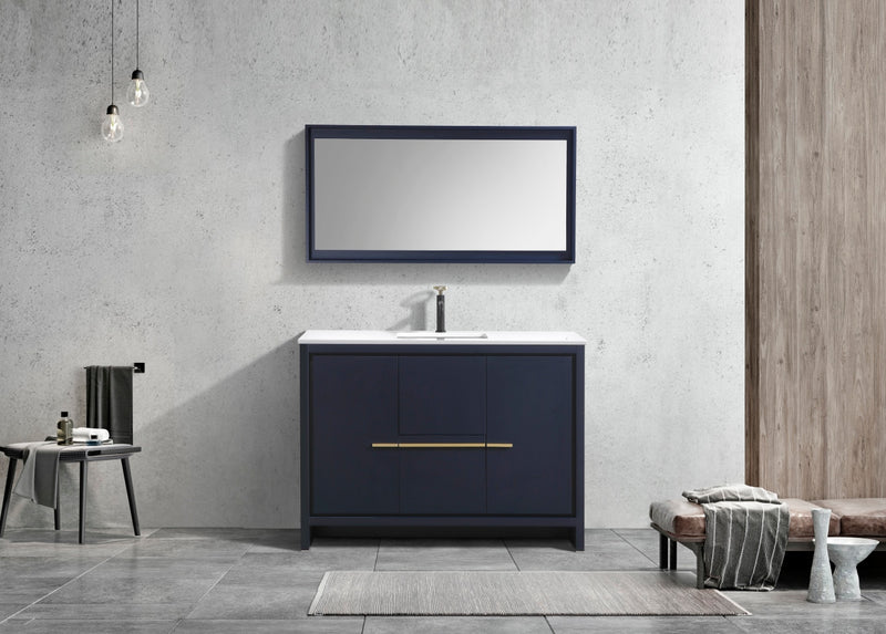 KubeBath Dolce 48" Freestanding Single Sink Vanity with Quartz Countertop And Ceramic Undermount Sink
