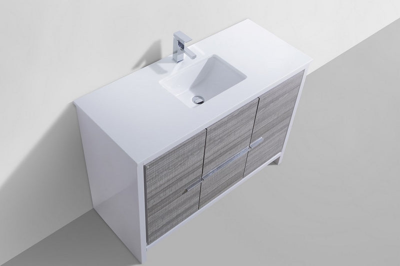 KubeBath Dolce 48" Freestanding Single Sink Vanity with Quartz Countertop And Ceramic Undermount Sink