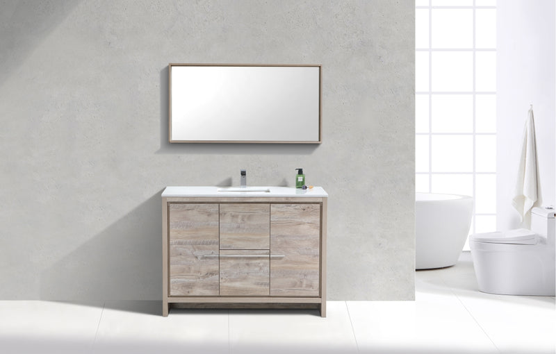 KubeBath Dolce 48" Freestanding Single Sink Vanity with Quartz Countertop And Ceramic Undermount Sink