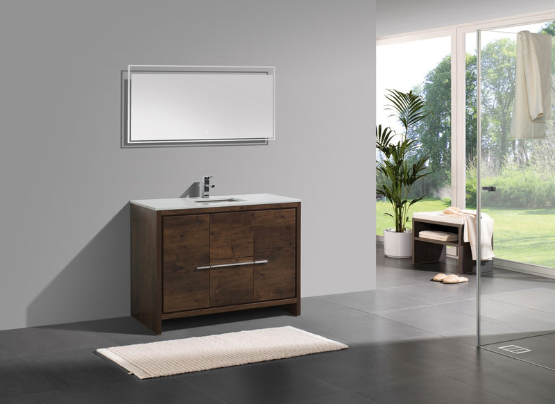 KubeBath Dolce 48" Freestanding Single Sink Vanity with Quartz Countertop And Ceramic Undermount Sink
