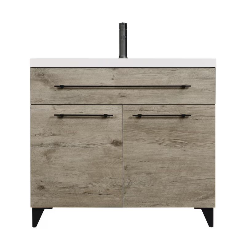 Luxo Marbre Beige Freestanding Vanity with 2 Doors and 1 Drawer