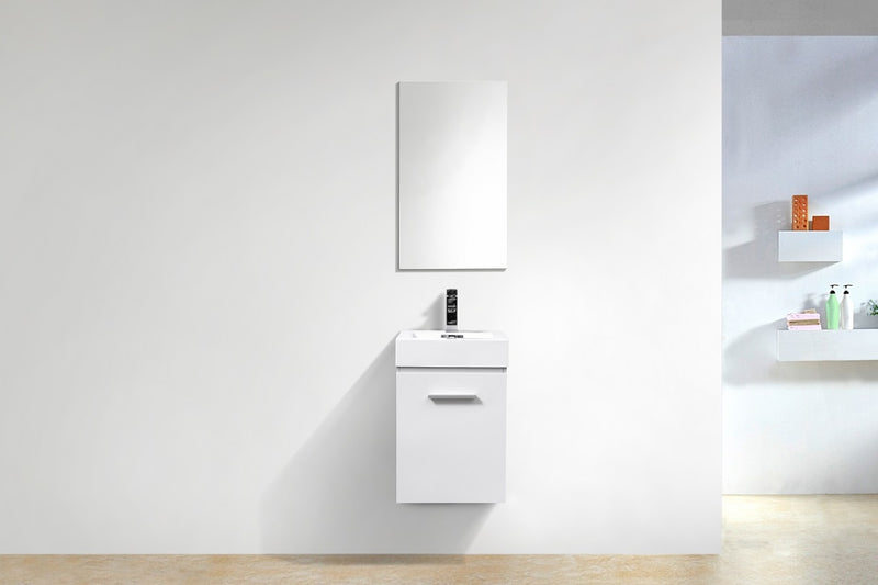 KubeBath Bliss 16" Wall Mount Modern Bathroom Vanity