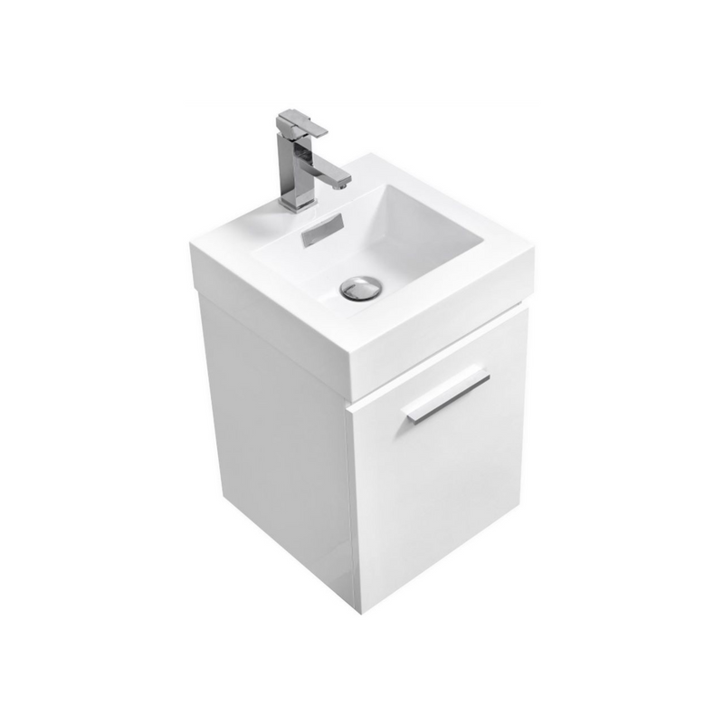KubeBath Bliss 16" Wall Mount Modern Bathroom Vanity