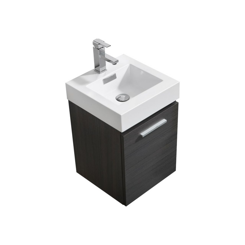 KubeBath Bliss 16" Wall Mount Modern Bathroom Vanity