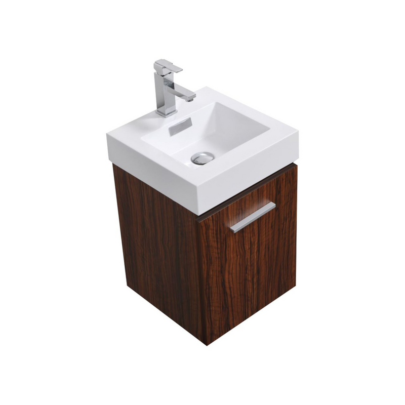 KubeBath Bliss 16" Wall Mount Modern Bathroom Vanity