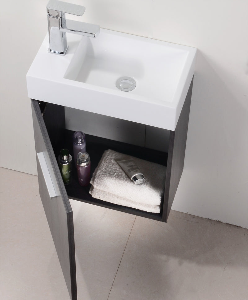 KubeBath Bliss 18" Wall Mount Modern Bathroom Vanity