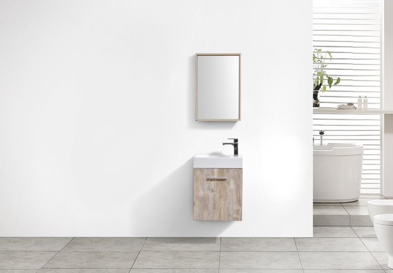 KubeBath Bliss 18" Wall Mount Modern Bathroom Vanity
