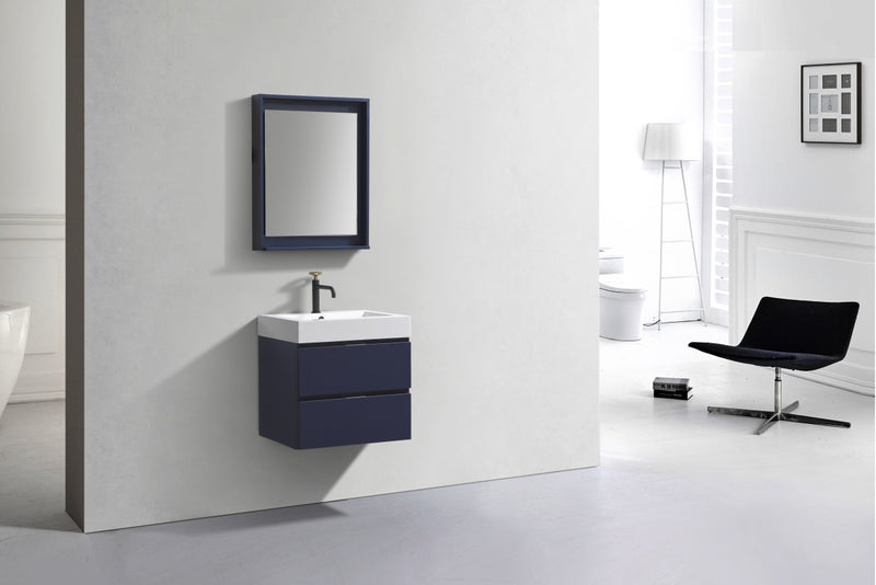 KubeBath Bliss 24" Wall Mount Modern Bathroom Vanity